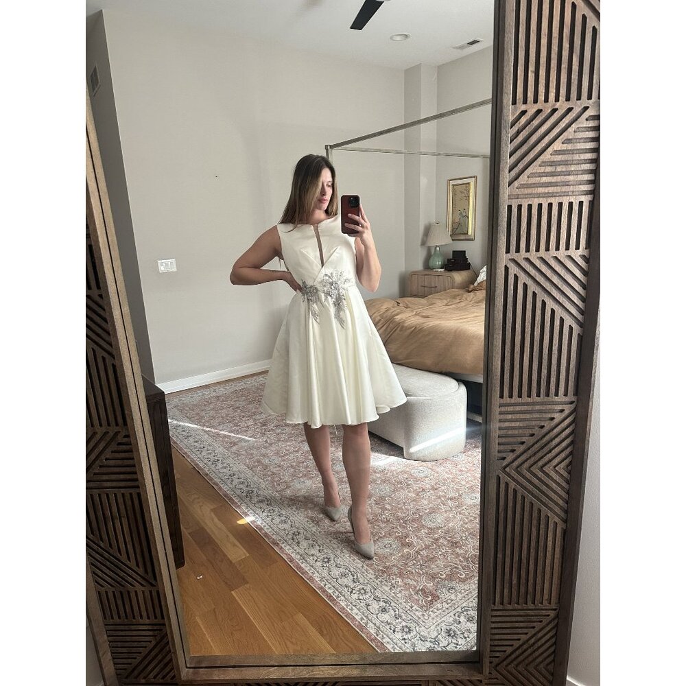 Zapaka White Corset Dress Size 10